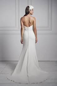 Simple wedding dresses are not wear a big statement necklace or mage the whole look edgy with wearing hair jewelry instead of a veil. Strapless Simple Crepe Sheath Wedding Dress Kleinfeld Bridal
