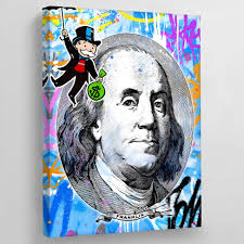 Benjamin Franklin Graffiti Wall Art