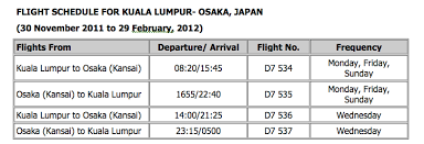 Flights from kul to kix are operated 3 times a week, with an average of 1 flight per day. Osaka Kuala Lumpur Flight