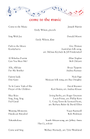 PBC Come to the Music Concert Program