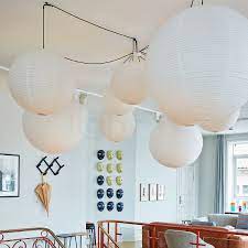 You also have the option of hanging the paper in an extremely loose fashion with bunches of colored tissue paper arranged within the rice paper. Buy Hay Rice Paper Pendant Light At Light11 Eu