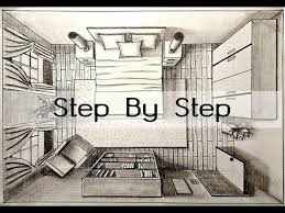 How To Draw A Bedroom In One Point Perspective Bird S Eye Step By Step Youtube One Point Perspective Perspective Drawing Architecture Perspective Sketch