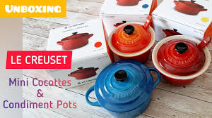 Most of the le creuset pots and pans everything kitchens carries are safe. Unboxing Le Creuset Mini Cocottes And Condiment Pots W Spoon Stonewares Ceramics Ep 41 Youtube