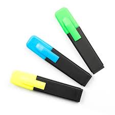 De 123inkt Markeerstiften Hebben Een Beitelvormige Punt En Creeren In Een Vloeiende Beweging Duidelijke Lijnen Markeerstiften Schoolspullen Blauw Groen