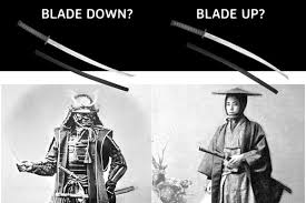 What is the proper way to wear a samurai sword, blade up or down? - Quora