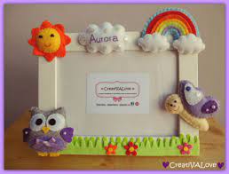 Creativalove Handmade Cornice Portafoto Decorata Con Soggetti In Pannolenci Realizzati Completamente A Mano Fai Da Te E Hobby Idee Fai Da Te Cornici