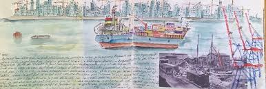 Port De Beyrouth Lebanon Beirut Sketch Sketchbook Urbansketcher Urbansketching Carnet De Voyage Usk Watercolor Art Drawing Il Urban Sketchers Beirut Painting