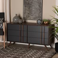 Shop for modern dressers and contemporary chests at eurway and get free shipping on most orders over whether you prefer visible wood grains, an ultra modern white decor or a more transitional. Baxton Studio Naoki Modern And Contemporary Two Tone Grey And Walnut Finished Wood 6 Drawer Bedroom Dresser Walmart Com Walmart Com