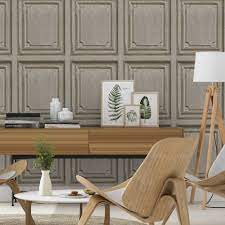 Kitchen & dining room sets : Rasch Wooden Door Pattern Wallpaper Faux Wood Effect Panel Textured 524406 Natural I Want Wallpaper