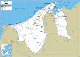 Brunei is a small country that covers an area of 5,765 sq. Brunei Map Road Worldometer