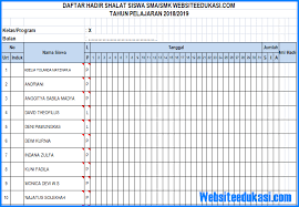 Cara buat absensi karyawan di excel 2007. Contoh Absen Sholat Siswa Sd Smp Sma Smk Tahun 2018 Websiteedukasi Com