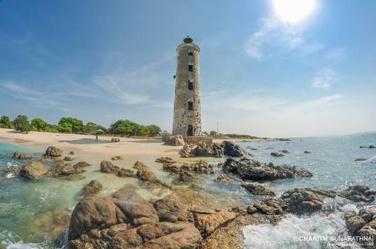 Foul Point Lighthouse Trincomalee peninsula harbour entrance China Bay sea eagles frigatebirds colonial naval Sri Lanka