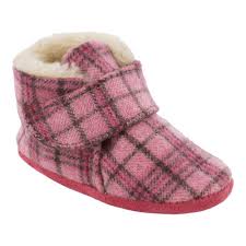 Infant Minnetonka Sawyer Bootie Size 1 M Pink Plaid Flannel