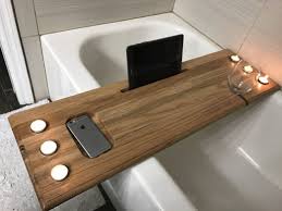 If you're looking for a bathtub caddy that doesn't span the full width of your tub, try this swivel bath tray. Scenic Bathroom Rustic Bathtub Caddy Bath Techethe Tray Wood Walmart Canada Nz Bathroom Category With Post Delight Selbstgebaute Badewanne Diy Holz Zuhause Diy