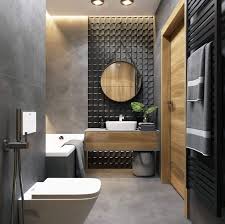 Banheiros Decorados Com Revestimento 3d Em 2020 Banheiros Modernos Banheiro Pequeno Banheiros Luxuosos