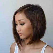 Uneven straight short hairstyle straight hairs with round face has a perfect hair cut with uneven hairstyle, covers the ear length. Short Haircuts For Fine Hair And Round Faces