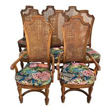 1970s Vintage Cane Back Dining Chairs Set Of 8 Dining Chairs Cane Back Chairs Shabby Chic Table And Chairs