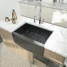 24 inch white rectangular ceramic apron farmhouse kitchen sink with strainer. Ghomeg 24 Inch Farmhouse Kitchen Sink Gunmetal Black Apron Front 16 Gauge Stainless Steel Deep Single Bowl Kitchen Farm Sinks Wayfair
