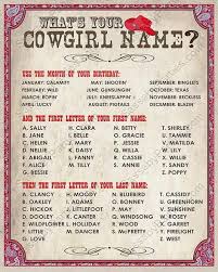 Cowgirl Name Poster Red Instant Download What S Your Cowgirl Name Printable Sign Girls Birthday Party Decor Rodeo Wild West Funny Names Wild West Theme Funny Name Generator