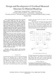 pdf design and development of overhead monorail structure