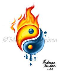 Fire and ice seem to work against each other since they are opposites for hot and cold. Yin And Yang Water And Fire By Colorfulartist86 Ying Yang Tattoo Ying Yang Art Yin Yang