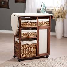 Amazon Com Showtime Deluxe Wood Wicker Ironing Board Center With Baskets Brown Floral Wood 53 94l In Laundry Room Decor Diy Furniture Laundry Room Design