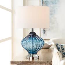 Table Lamps Jewel Of The Sea Smoke Blue Art Glass Table Lamp In 2020 Art Glass Table Lamp Blue Table Lamp Table Lamps Living Room