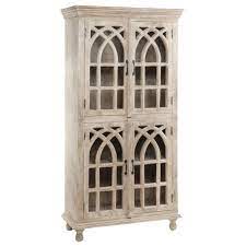 Our furniture is available in all sizes ranging from small curio cabinets to larger ones with drawers for extra storage. Whitewashed Curio Cabinet Cathedral Arch Cabinet Jerome S