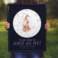 Astrology Star Chart Personalized Anniversary Gift Where We Etsy In 2020 Star Map Star Chart Prom Posters