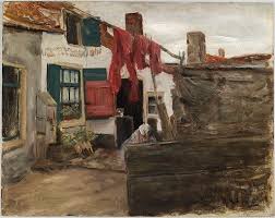Max Liebermann Dutch Village Scene With Hanging Laundry 1890 Harvard Art Museums Busch Reisinger Museum Painting Art Harvard Art Museum