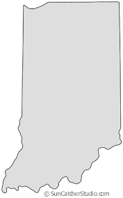Indiana Map Outline Shape State Stencil Clip Art Scroll Saw Pattern Printable Downloadable Free Templa Indiana Map Scroll Saw Patterns Free Scroll Saw Patterns