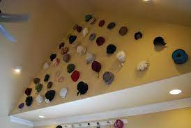 Vintage Hat Collection Display Displayed On The Vaulted Ceiling Of A Sunroom Displaying Collections Hat Collection Display Hats Vintage