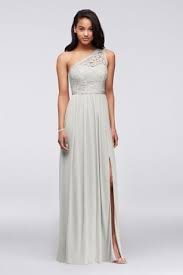 One Shoulder Long Lace Bridesmaid Dress David S Bridal Davids Bridal Bridesmaid Dresses Mesh Bridesmaids Dress Bridesmaid Dresses Long Lace