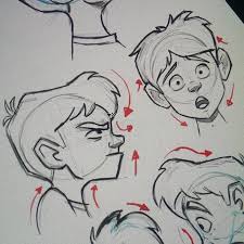 2 More Heads Adding The Arrows Helps With The Gesture It Works Best For Pro Cartoon Drawing Tutorial Cartoon Drawings Drawing Expressions