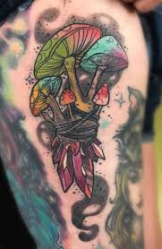 I've been wanting to get my dragon tattoo surrounded like that, with clouds or geometric patterns shaded in, but i don't know what to ask for. Small Trippy Mushroom Tattoos Novocom Top