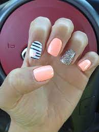 The 25+ best coral nails ideas on pinterest | coral nail. 110 Coral Color Nail Art Ideas Cute Nails Nail Designs Nail Colors