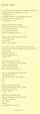Adele Remedy Lyrics Pdf Musicandlyrics Songteksten Muziek
