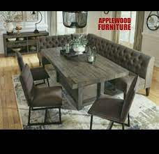 Wine & dine let's face it: Applewood Wooden Model Grey Dining Table With Sofa Set Rs 65000 Set Id 22204931188