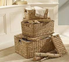 Giraffe storage basket is hand woven of wicker and albaca rope over round bar frame. Savannah Handwoven Seagrass Lidded Baskets Pottery Barn
