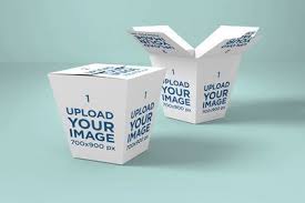 Download Placeit Mockup Featuring An Open And A Closed Food Box Against A Plain Color Backdrop
