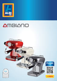 Espresso maker with integrated grinder. Ambiano 1389a Manual