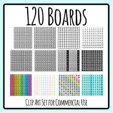 120 Boards One Hundred And Twenty Charts Clip Art Set Commercial Use