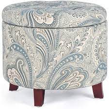 Shop for storage ottomans & storage footstools in ottomans. Homebeez 20 Tufted Round Ottoman With Storage Storage Ottoman With Lid Blue Boho Paisley Fabric Upholstered Footstool Footrest With Sturdy Wood Legs Walmart Com Walmart Com