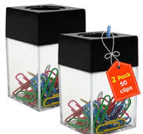 Magnetic Paper Clip Box With Clips - Black Dispenser, 72mm Diameter, Trend  Brand