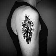 Along with sailor tattoos (and a part of these in a way can also be considered soldiers), tattoos of this style are a sample of the oldest tattoos in the west. Soldier Temporary Fake Tattoo Sticker Set Of 2 Amazon De Beauty
