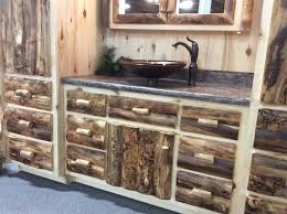 Also, we harvest predominantly dead standing trees or logs and root systems left on the forest floor of the pacific northwest. Rustic Log Cabin Bathroom Vanity From Dutchcrafters Amish Furniture