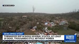 Tornadoes, winds and wildfires kill at least 39 people as severe weather  moves east