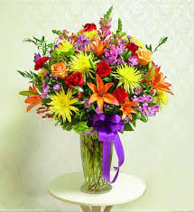 Sympathy flowers, send them with euroflorist. Colorful Sympathy Vase Sympathy Flowers Flower Vase Arrangements Fresh Flower Bouquets