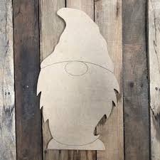 Gnome From Seasonal Set Cutout Unfinished Shape Paint By Line Wood Cutouts Gnomes Crafts Gnome Patterns