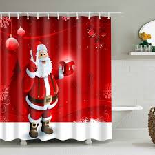 Christmas Santa Printed Bath Waterproof Shower Curtain Christmas Shower Curtains Shower Curtain Cheap Shower Curtains